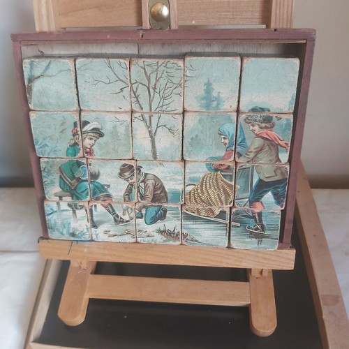 Jeu cubes vintage bois - jeu, en