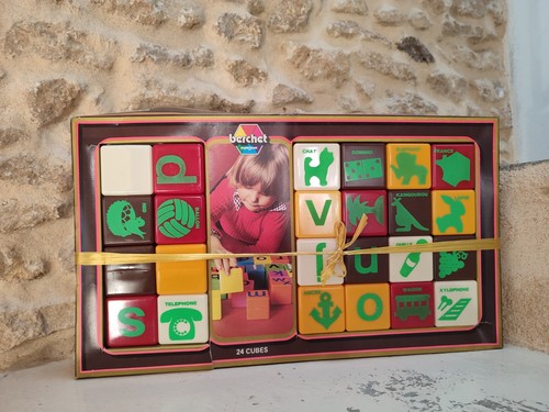 Ancien jeu cubes alphabet - ancien,
