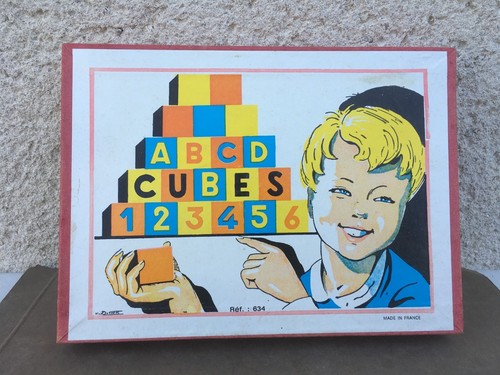 Ancien jeu cubes en bois - ancien,