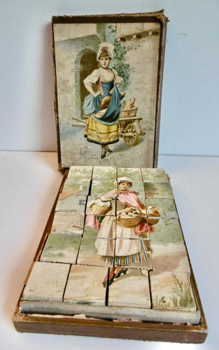Beau jeu cubes ancien - beau, de