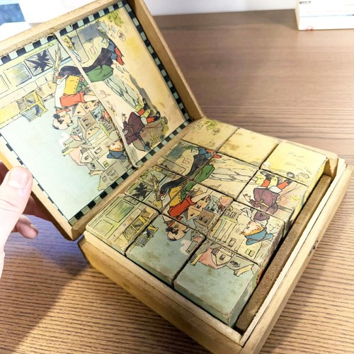 Jeu ancien cubes bois - jeu,